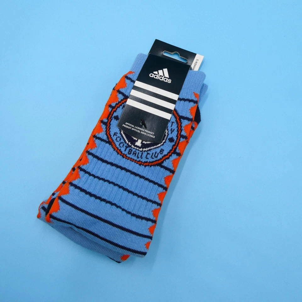 NYCFC Crew Socks Womens One Size Adidas Blue Soccer Sports Mid Y2K New York FC - Image 2 of 3