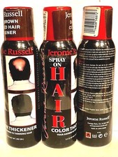 JEROME RUSSELL DARK BROWN SPRAY ON HAIR COLOR THICKENER 3.5 OZ 3 CANS