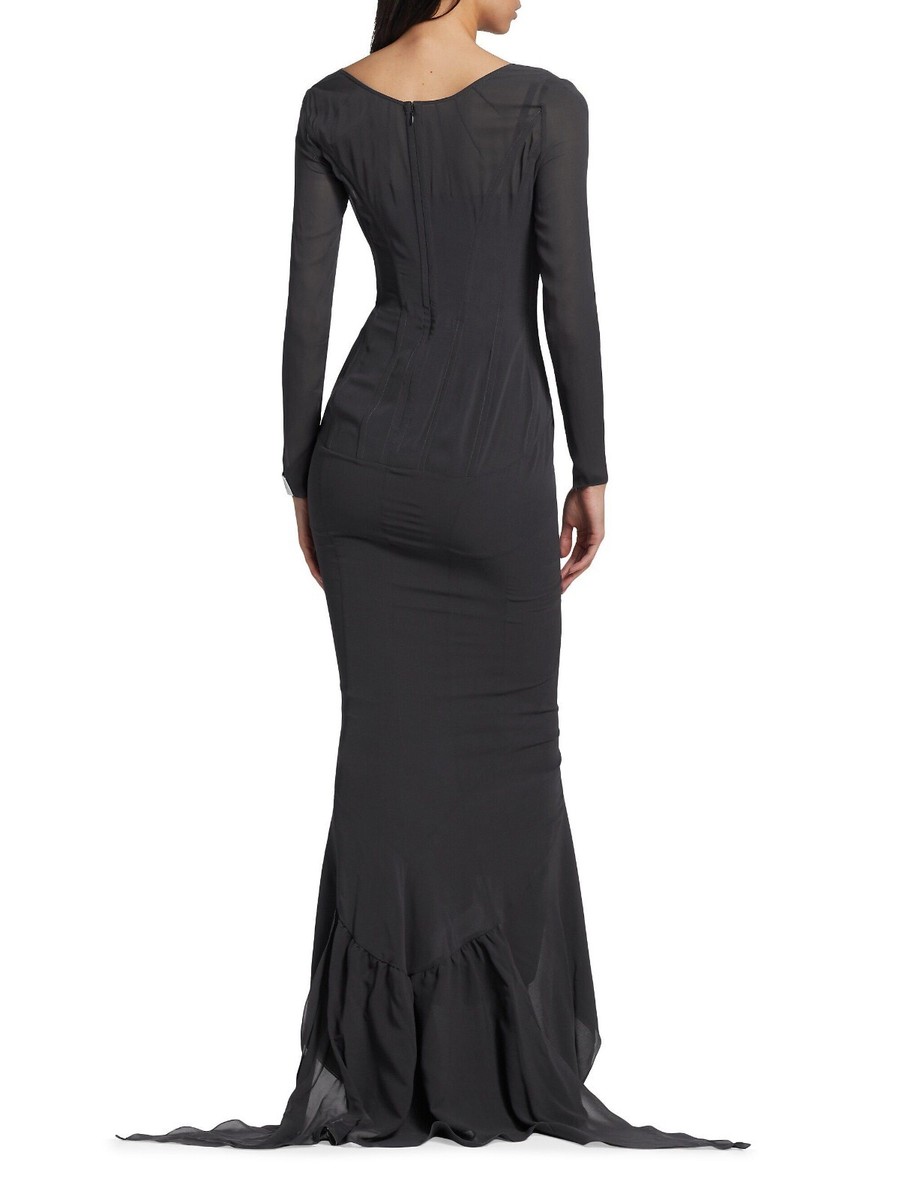 dolce and gabbana bridesmaid dresses Dolce & Gabbana Tulle & Floral Brocade Off-Shoulder Dress