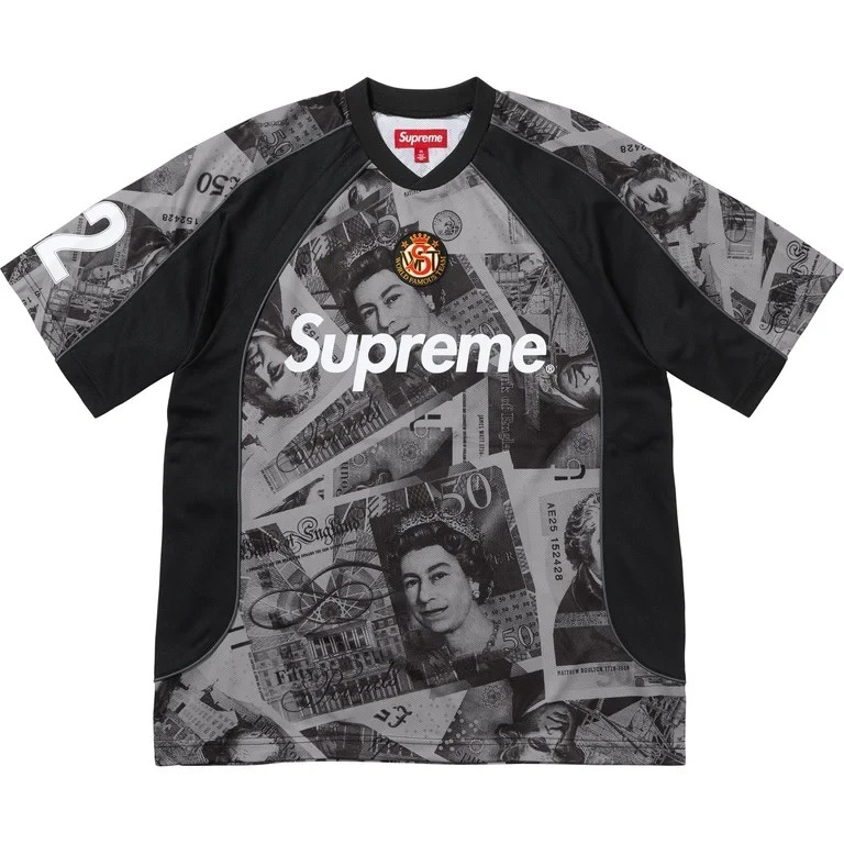 SUPREME POUNDS SOCCER JERSEY BLACK SIZE M Medium | eBay