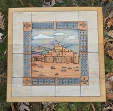 Vintage Southwest Pueblo Engraved Wood Wall Hanging Art  Signed 1991 Desert