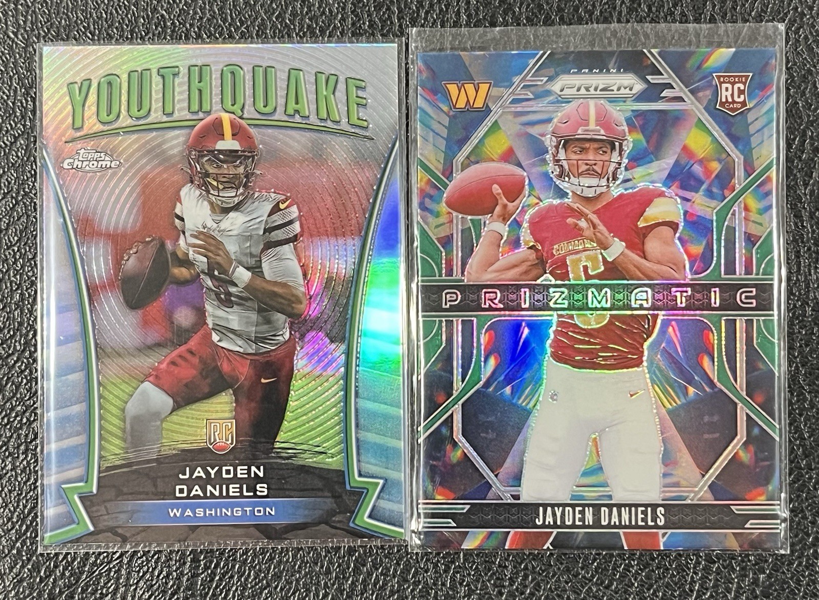 2024 Panini Prizm Prizmatic Jayden Daniels #3 Green Wave Prizm (RC) + YOUTHQUAKE