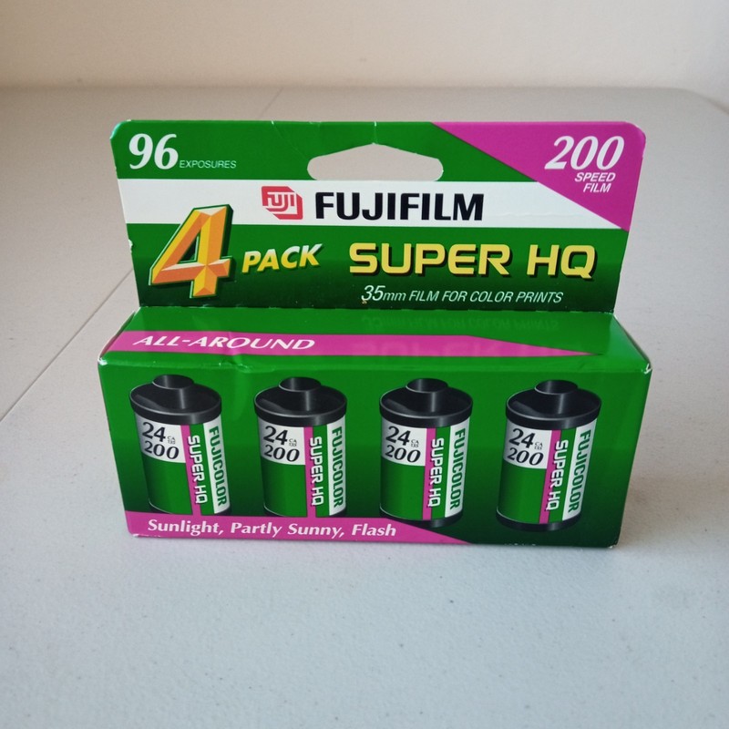 Fujifilm 4 Pack Super HQ 200 Speed 35mm Film 96 Exposures Exp 2/2003 NEW Sealed