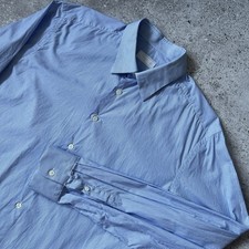 PRADA Milano Blue Striped Dress Shirt Sz 45 17 3/4 XL XXL