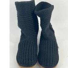 UGG Australia Women's Black Knit Booties Slippers Size S