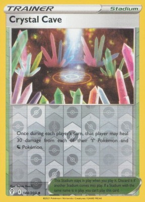 CRYSTAL CAVE 144/203 UNCOMMON EVOLVING SKIES POKEMON REVERSE HOLO NEAR MINT