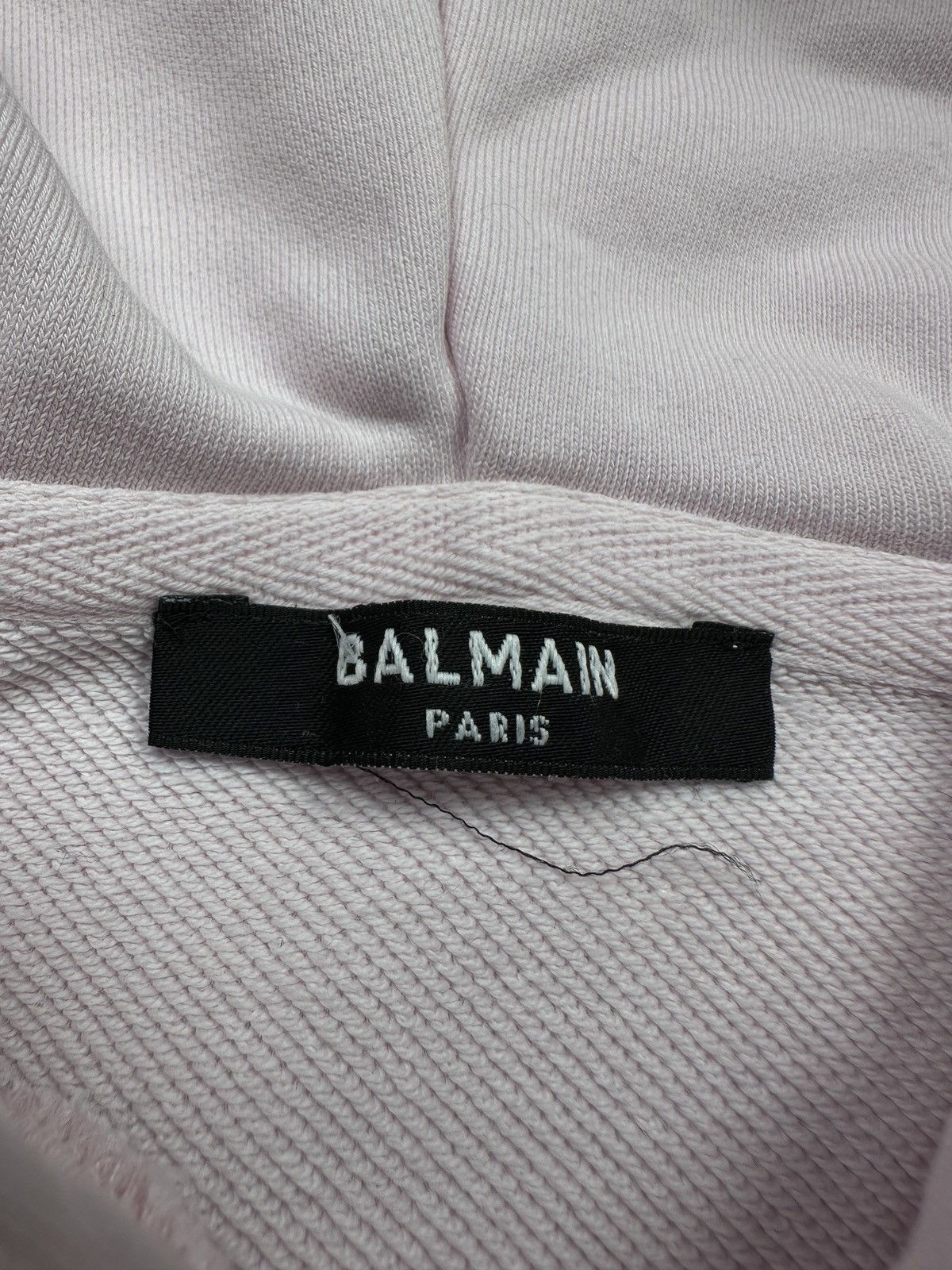 Balmain Paris Flocked Cropped Hoodie Lux With Logo Tape Trim
