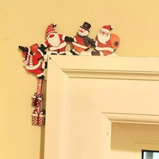 2026 New Wooden Santa Door Corner Decor Snowman Reindeer Pendant Christmas Carto