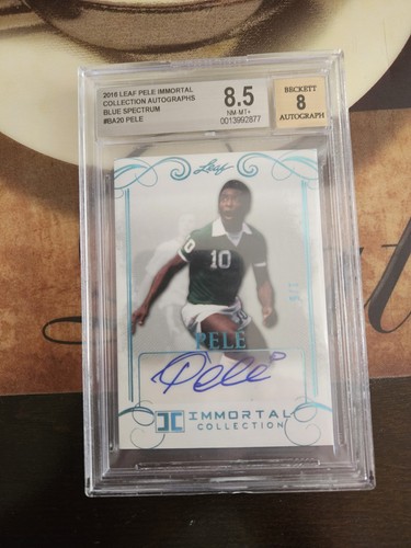 2016 Leaf Immortal  Collection  Auto Blue Spectrum#BA20 PELE #TO 1/5 Bgs 8.5