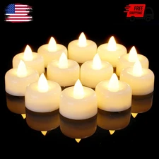 12 Flameless LED Tea Lights Candles Votive with Batteries Fake Tealight DIY