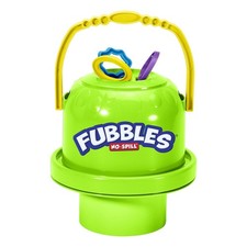 Fubbles No Spill Big Bubble Bucket Green Kids Toddler Toy with 3 Wands