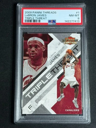 2009 Panini Threads Triple Threat Lebron James #1 PSA Graded Card Lakers INSERT