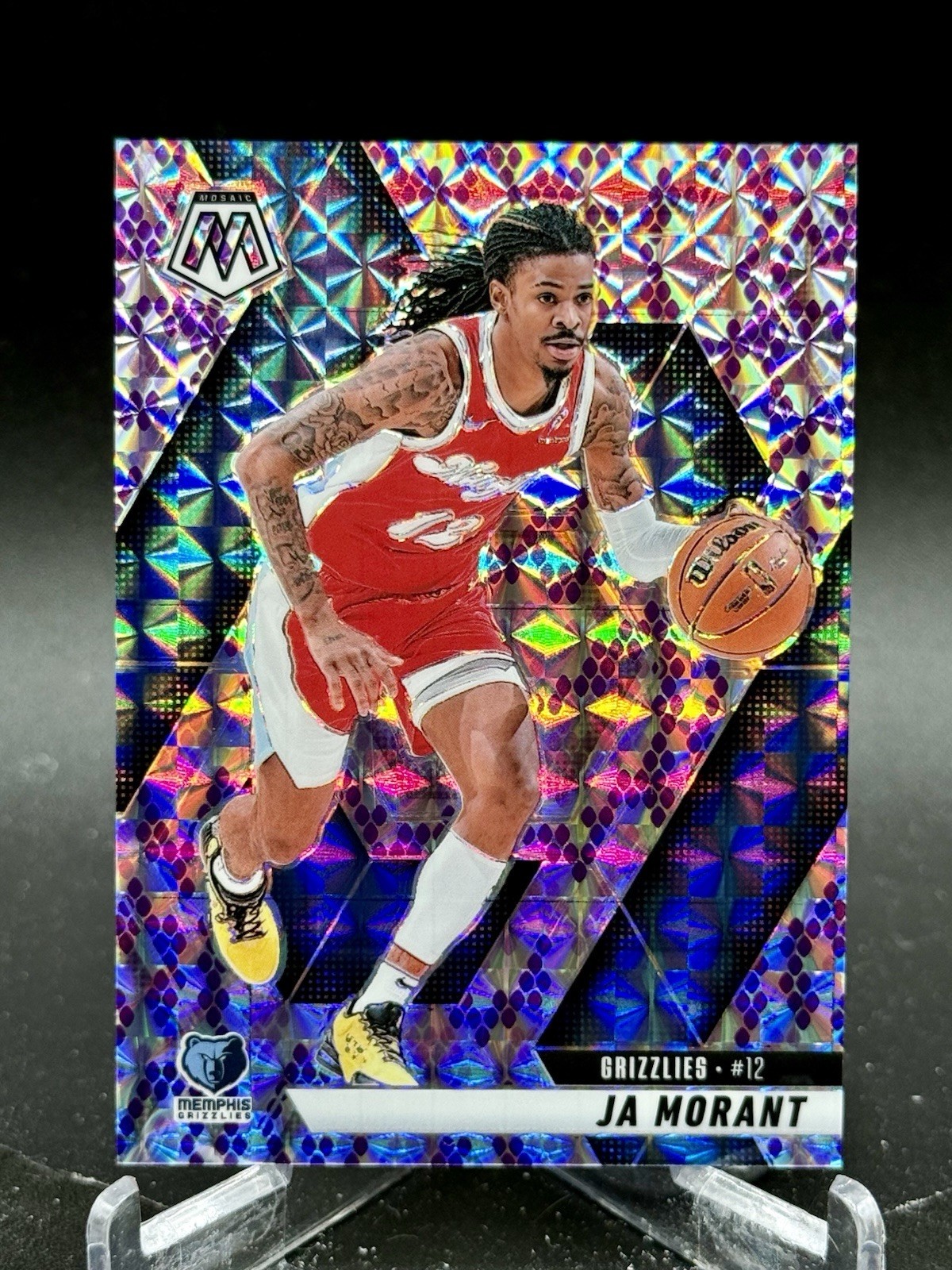 2024-25 Panini Mosaic Ja Morant #195 Purple Snakeskin Prizm #d /24 SP