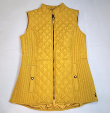 Joules Minx Diamond Quilted Vest Gilet Womens Size 6 Mustard Yellow Casual