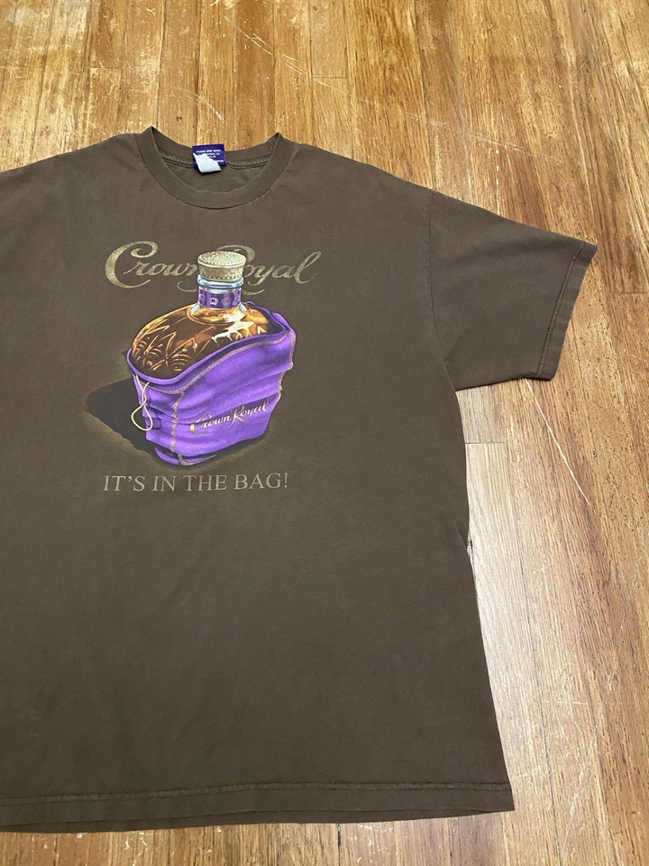 Camiseta Vintage Años 90 Crown Royal Marrón Gráfico Adulto XL Foto 4 de 4