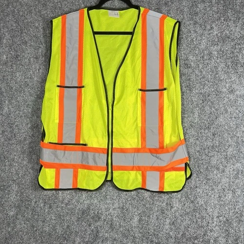 HDX ANSI Class 2 Safety Vest Hi Vis Reflective Mesh Zip Front One Size Yellow video thumbnail