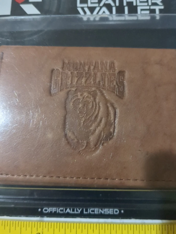Rico Industries Montana Grizzlies UM Laser Engraved Leather Wallet Camel Brown - Image 4 of 4