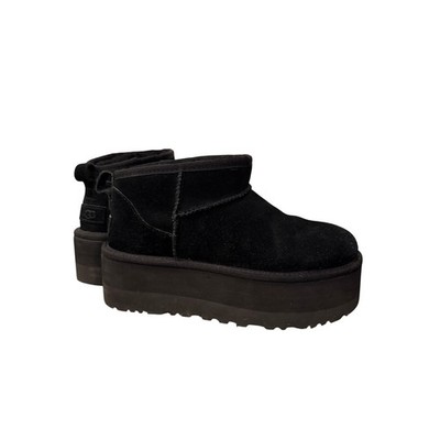 UGG Classic Ultra Mini Platform Boot Women Black 6 EUC