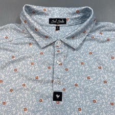Bad Birdie Golf Polo Shirt Mens XL Snow Day Pique Knit Floral AOP Print Hybrid