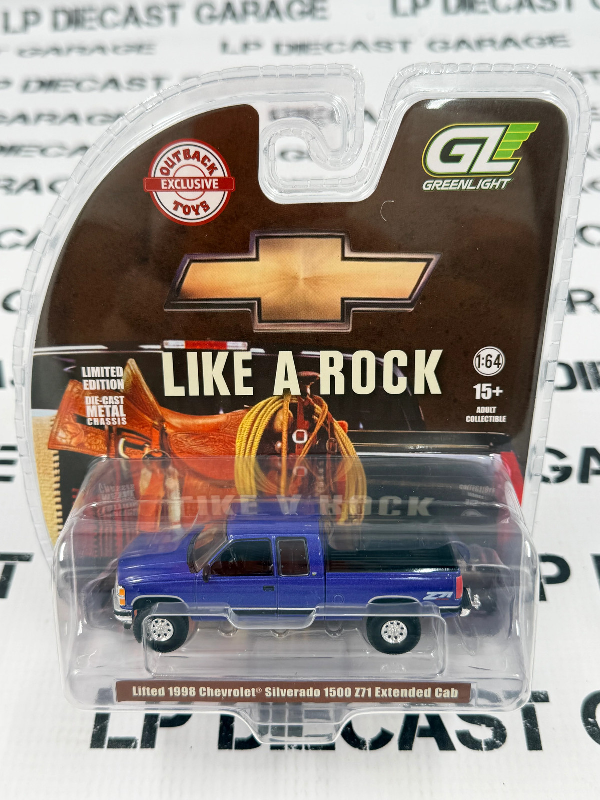 GREENLIGHT 1998 Chevrolet Silverado 1500 Z71 Blue 1:64 Diecast OBT Exclusive