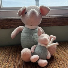 Disney Classic Piglet Plush Set Of 2 Vintage 1997 Winnie the Pooh