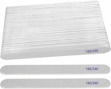 Nail File 50 Packs , Emery Boards for 50 Pcs Rectangle 180/240 Grit, Gray