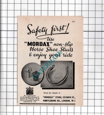 Mordax Ohrstecker 33 Knox Street London W1 - 1954 kleine Werbung