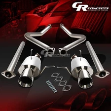 4" DUAL MUFFLER ROLLED TIP CATBACK EXHAUST SYSTEM FOR 2011-2014 FORD MUSTANG V6