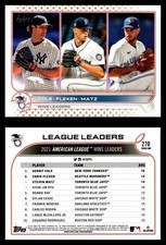 #270 League Leaders Wins Cole Flexen Matz 2022 Topps Gold Star Parallel