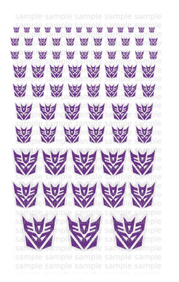 Transformers G1 ''Decepticon'' ETIKETTEN / AUFKLEBER / DECALS (Matt Silber Vinyl)