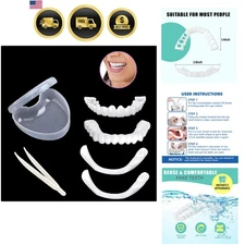 Dentures Veneers Smile Snap Teeth Dental Care Kit Reusable White