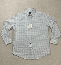 Van Heusen Mens stripe Long Sleeve Button Up Dress Shirt Size Large / L White