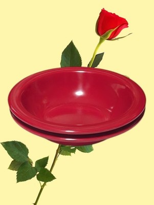 CARLISLE Melamine Red Grapefruit Bowl 10 oz Fruit Nuts Set Of 2 Break Resistant 