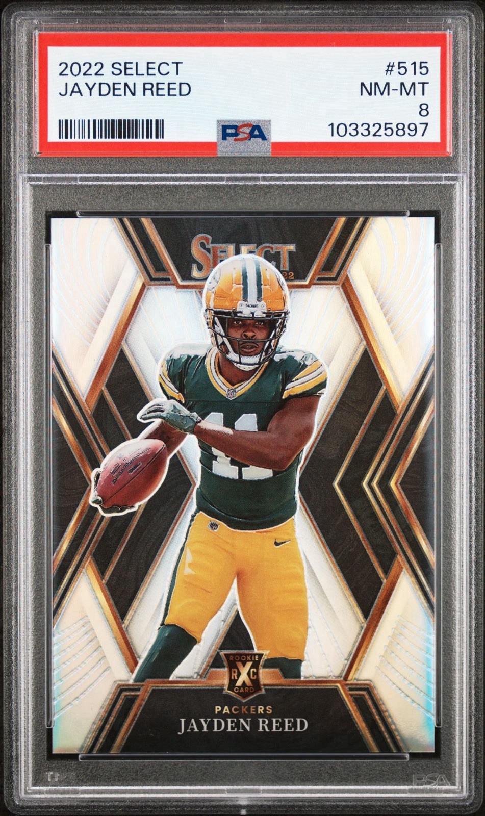 2022 SELECT XRC SILVER PRIZM 2023 JAYDEN REED #515 PSA 8 NM/MT PACKERS