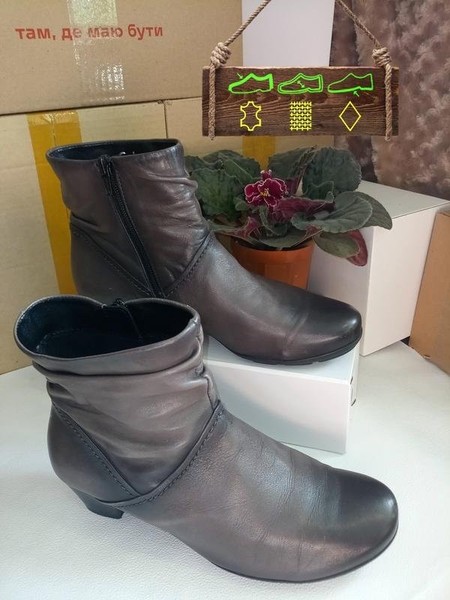 Women Gabor Ankle Boots Grey Leather 37.5