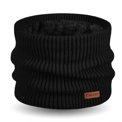 Oliumt Kids Winter Knitted Infinity Scarf Polar Fleece Neck one szie, Black 