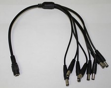 2 pcs DC 1 to 8 Power Splitter Cable Cord For CCTV Camera, 1 Female to 8 Male