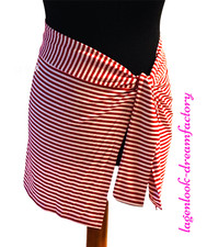 Designer LAGENLOOK Jersey Tie Cacheur Blender Hip Mogler Red White Stripe