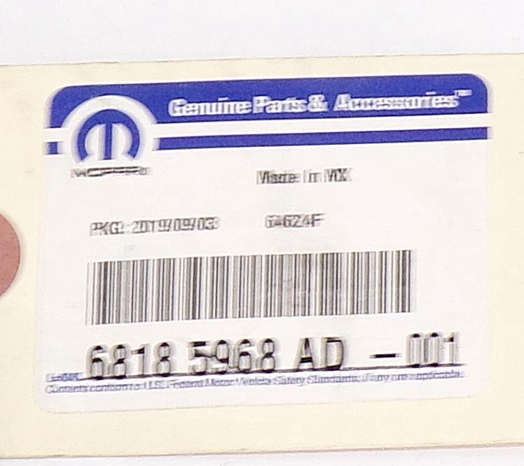 68185968AD новый OEM Mopar задний парковки помощь проводки джемпер 2014-22 RAM Promaster - Изображение 4 из 4