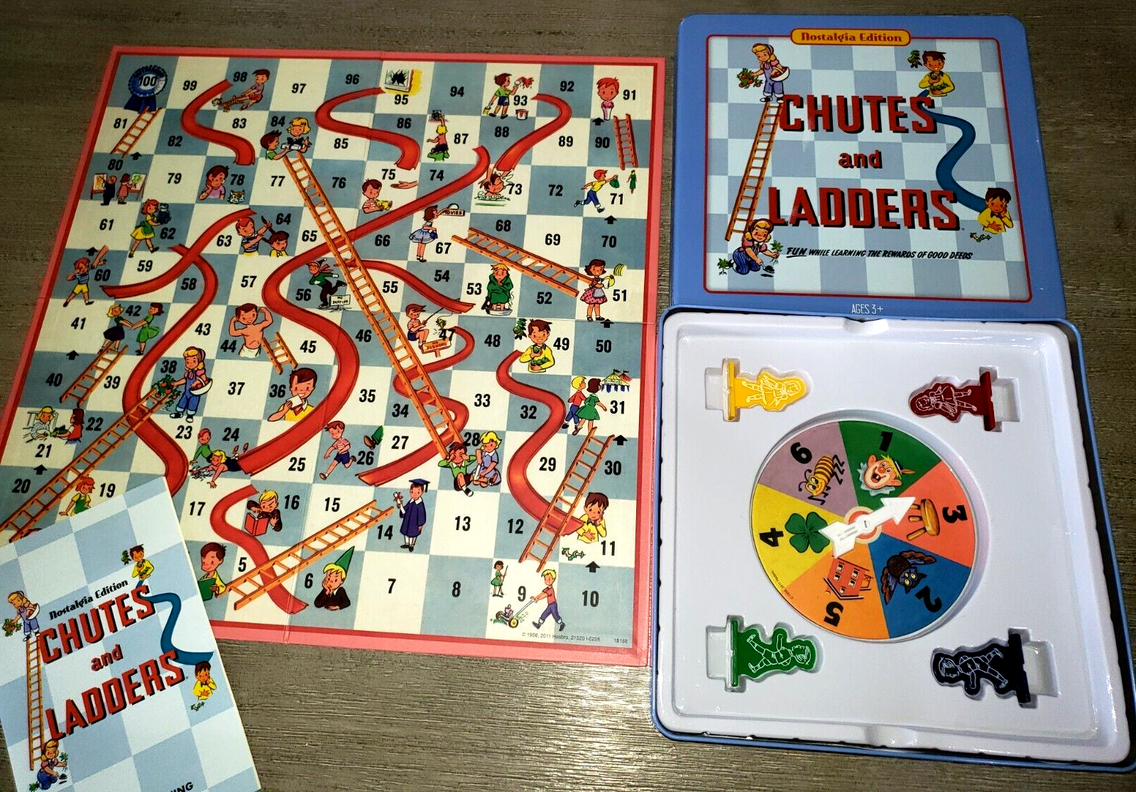 Nostalgia Edition Chutes and Ladders Tin Game for Ages 3+ Fun for Boys and Girls