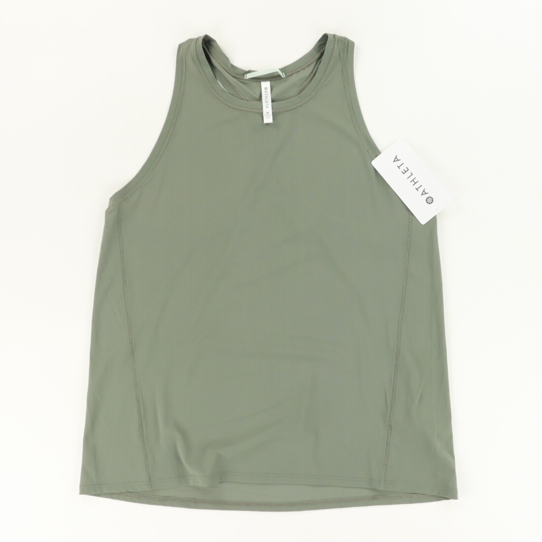 Athleta Ultimate High Stretch Solid Tank Top Green Women's M