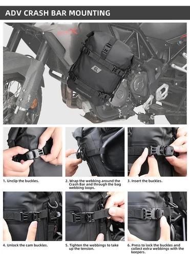 2x Motorcycle Frame Crash Bar Bag Waterproof Tank Pannier Saddlebag Luggage Bag - Picture 7 of 10