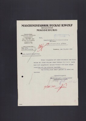 Magdeburg, letter 1928, Maschinen-Fabrik Buckau R. Wolf AG