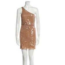 ALICE + OLIVIA - One Shoulder Shoulder Sequin Dress