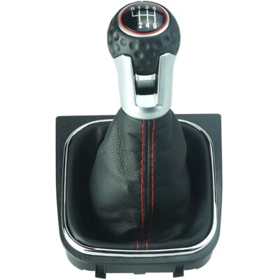 Pomello Cambio E Cuffia Cambio Compatibile Con VW Per Passat B6 3C 2005-2010 - 6 Marce - Nero - Con Telaio - Finta Simil Pelle - Leva Cambio Manuale - (A261-1 - Foto 4