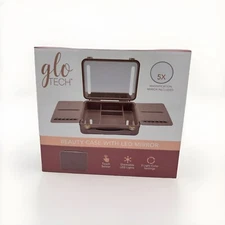 Glo Tech Beauty Case With LED Mirror Pink - Open Box
