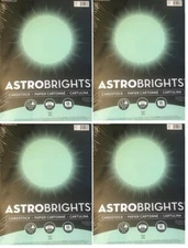 (Pack of 4) New Astrobrights Card Stock Green, 8.5 x 11, 50 Sheets - 91467