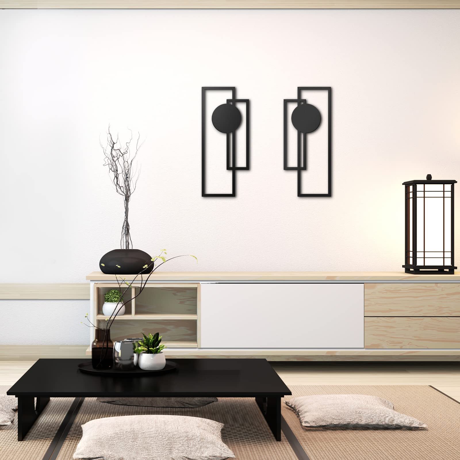 Metal Abstract Wall Art - Minimalist Geometric Decor for Living Room & Bath