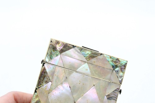 Q Antique Victorian MOP Mother of Pearl Card Case - Picture 3 of 9