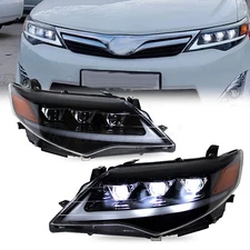 HCMOTION LED Headlights For Toyota Camry 2012 2013 2014 Head Lamps Assembly Pair